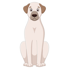 Illustration of sitting kangal dog cartoon on white background