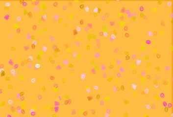Light Pink, Yellow vector backdrop with dots.