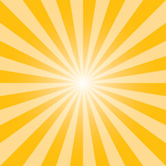 Summer sunburst background. yellow rays pop art background. retro vector illustration. Amber yellow background for various purposes. 