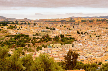 Obraz premium It's Architecture of Fez, the second largest city of Morocco. Fez was the capital city of modern Morocco until 1925 and