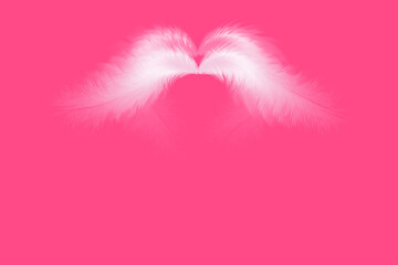 White Heart shape fur element design for Valentine's day, beauty and fashion.