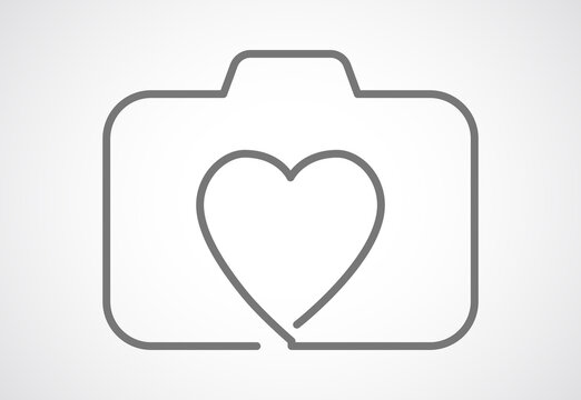 camera heart icon