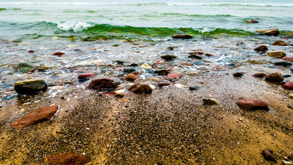 Rocks and stones on the beach of the Baltic Sea