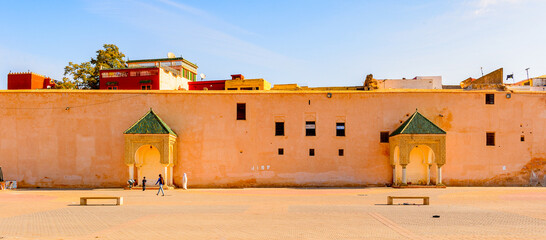 It's Bab Mansour Gate and El Hedime Place in Meknes, a city in Morocco which was founded in the...