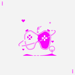 A heart icon that resembles a Joystick game. Vector illustration