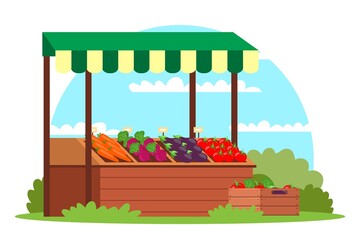 Fototapeta premium Farmer organic food street market with vegetable