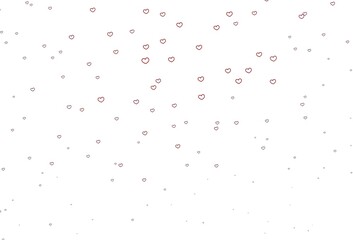 Light Green, Red vector texture with lovely hearts.