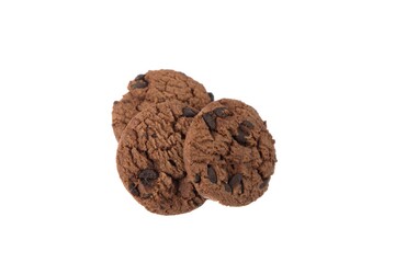 chocolate chip cookies isolated on white background