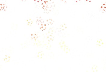 Light Orange vector template with math simbols.