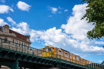 passing subway train in Berlin, Germany