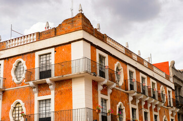 Architecture of historic centre of Puebla, Mexico. The city was founded in 1531
