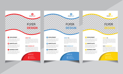 Modern flyer brochure template design vector template, Shape design  set colorful