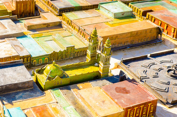 Bronze model of Palenque, Mexico.