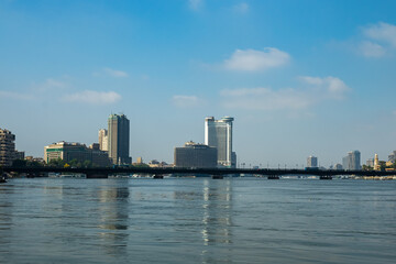 Naklejka premium the river Nile in Egypt against the background of the city of Cairo