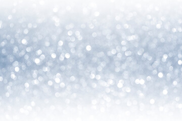 Abstract blurred fancy silver and white glitter sparkle confetti with gradient light reflect for...