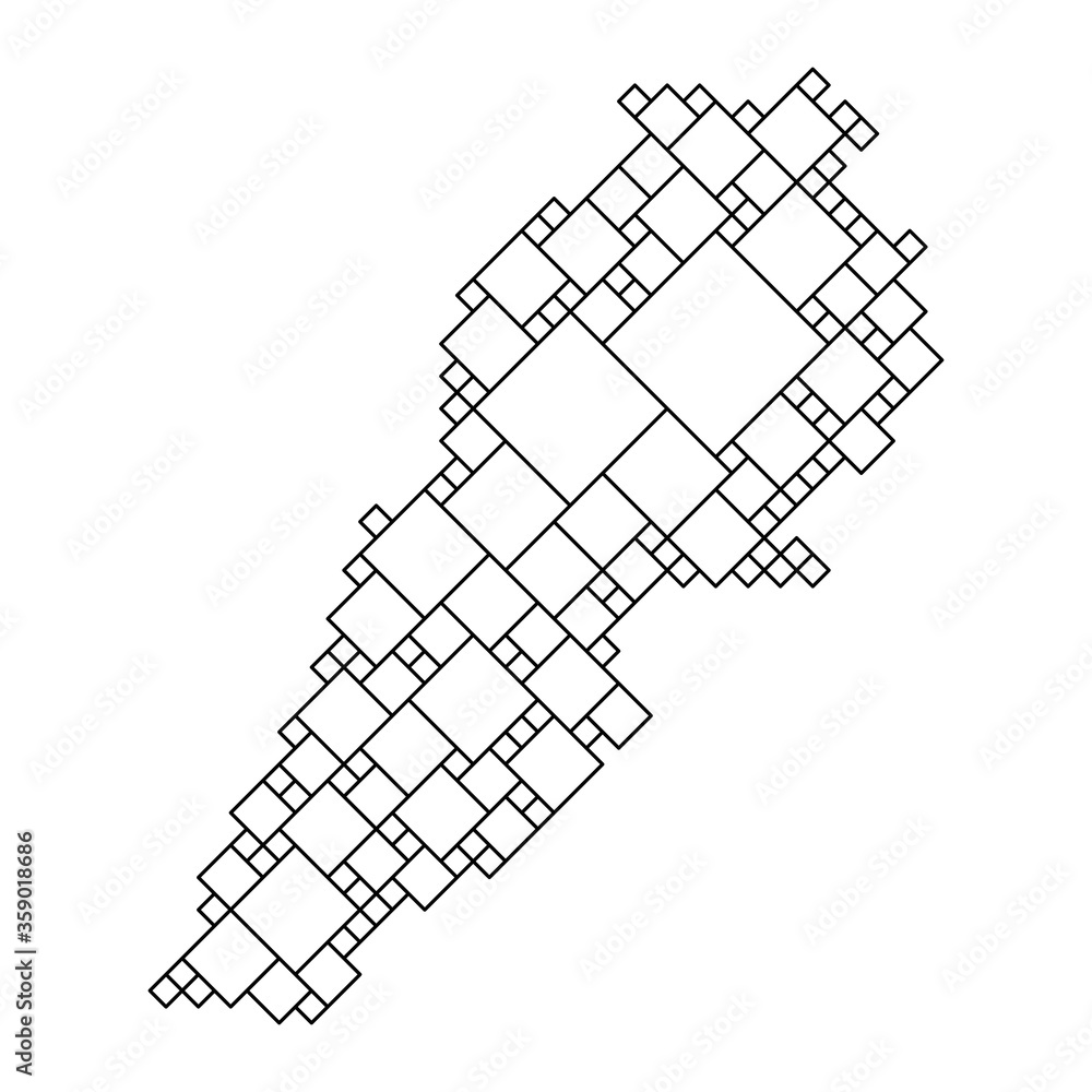 Poster lebanon map from black pattern from a grid of squares of different sizes . vector illustration.