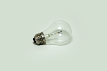 incandescent bulb on a white backgound. incandescent lamp, incandescent light globe. energy concept.
