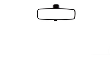 isolated car rear view mirror on white background