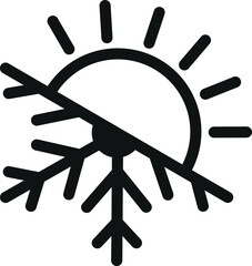 sun snowflake icon symbol of hot cold
