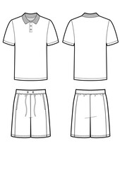 Sports series. Team football uniform: shorts and jersey. Blank template