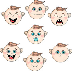 selection of children's emotions boy