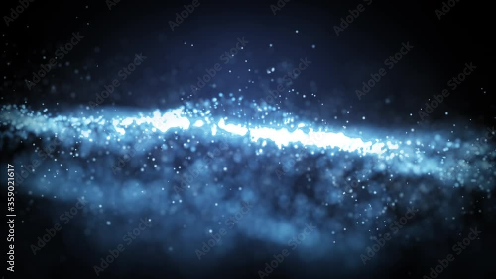 Canvas Prints abstract blue glowing particle burning in outer space background. 4k footage motion video