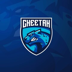Cheetah mascot logo design with modern illustration concept style for badge, emblem and t shirt printing. Angry Cheetah illustration for sport and e-sport team.
