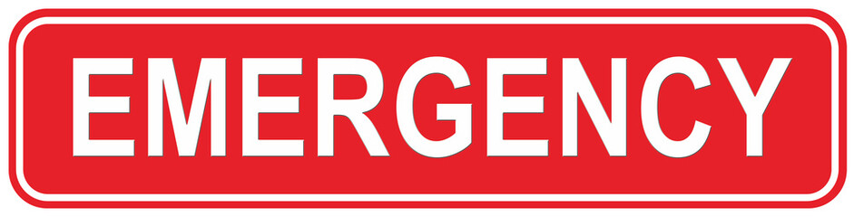 A sign that says : EMERGENCY in red color