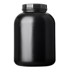 Big black plastic bottle isolated on white