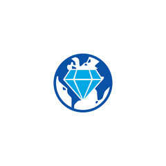 Diamond and Globe logo / icon design