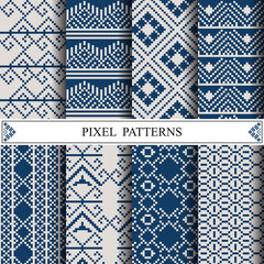 Thai pixel pattern for making fabric textile or web page background.