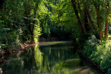 Grand Morin river in La Celle-sur-Morin village