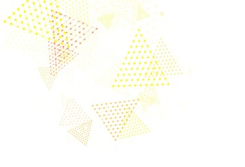 Light Red, Yellow vector background with triangles, circles.