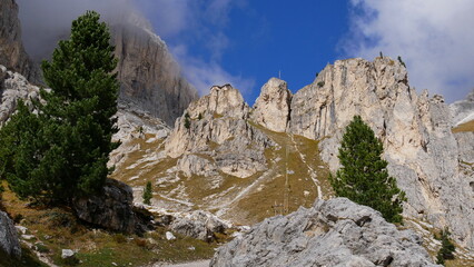 im Vajolet Tal, Dolomiten, mit Blick zur Preuss Hütte