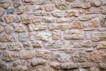 Brown, beige color, stone wall background and texture