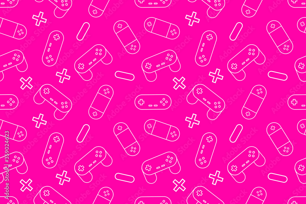 Poster video game controller background gadgets and devices seamless pattern eps10 vector