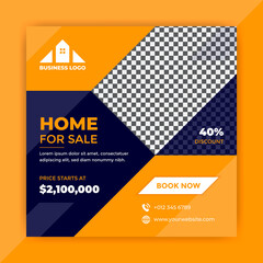Home for sale Instagram social media marketing post design premium vector