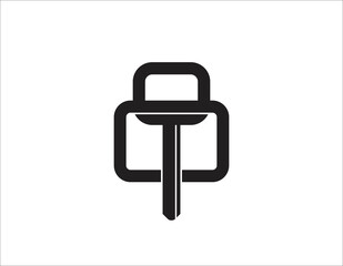 lock and key icon logo	
