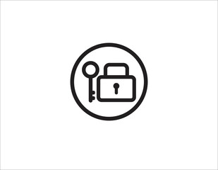 Obraz premium lock and key icon logo 