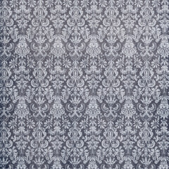 Used vintage wallpaper with floral ornaments - renaissance - natural grainy surface