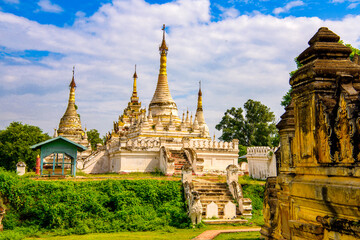 Fototapeta premium It's Maha Aung Mye Bom San Monastery complex, Inwa, Mandalay Region, Burma. It was built in 1818