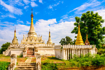 Fototapeta premium It's Maha Aung Mye Bom San Monastery complex, Inwa, Mandalay Region, Burma. It was built in 1818