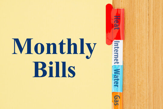 Monthly Bills type message on yellow file tabs