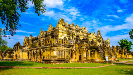 It's Maha Aung Mye Bom San Monastery complex, Inwa, Mandalay Region, Burma. It was built in 1818