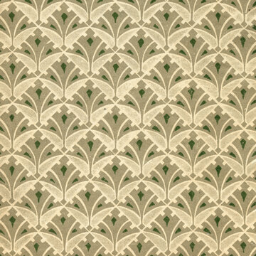 Used vintage wallpaper with stylized leaves - XL size - grainy surface