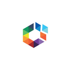 colorful Geometric logo / icon design