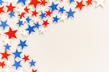 Happy Independence Day 4th july background with american flag decorated and stars. Holidays pattern...