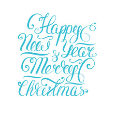 Happy new year lettering vector illustration. Xmas vector background. Isolated text