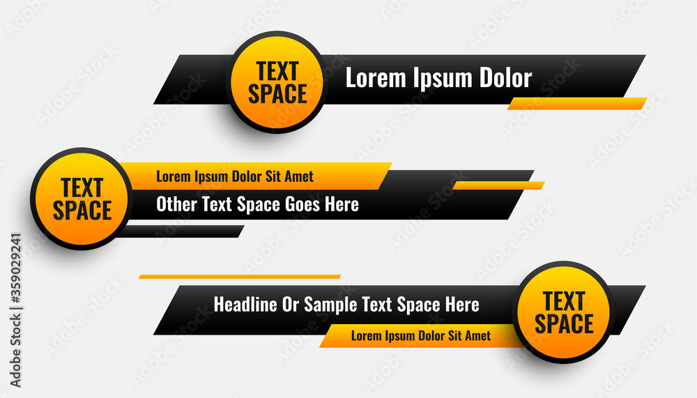 Canvas Prints lower third banners in circle and geometric style
