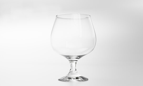 Blank brandy glass on a white background3d rendering